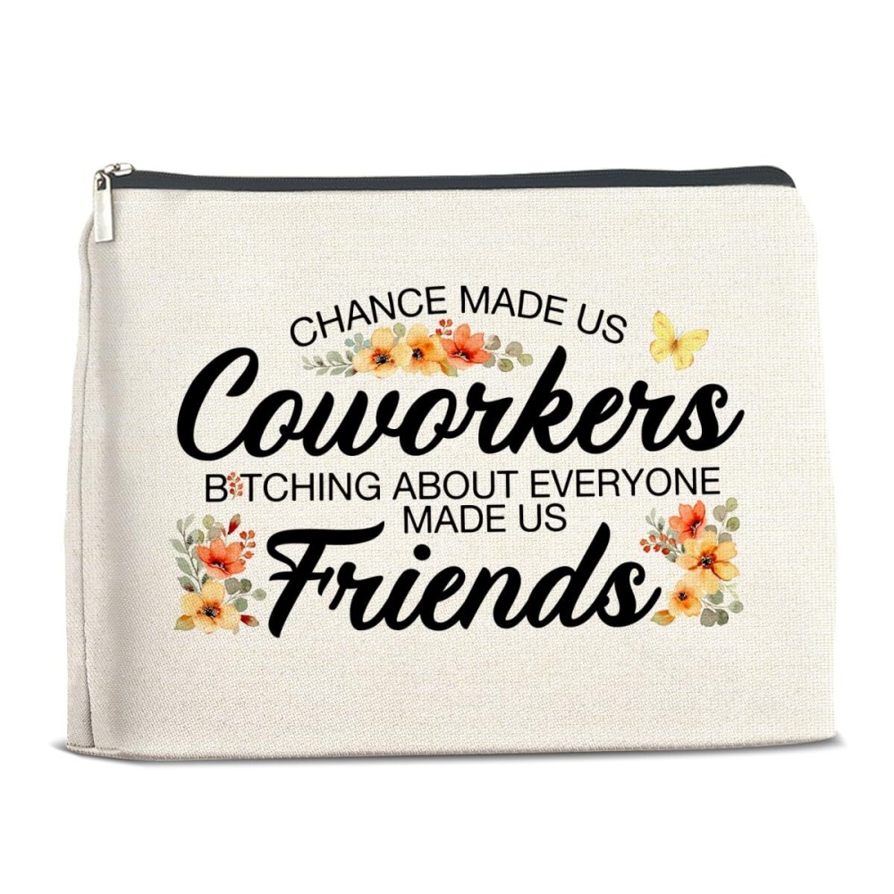 YeleY Funny Coworker Gifts for Women, Friendship Makeup Bag for Colleagues Friends Work Besties BFF, Best Friend Cosmetic Bag, Coworker Friends Makeup Zipper Pouch