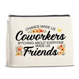 YeleY Funny Coworker Gifts for Women, Friendship Makeup Bag for Colleagues Friends Work Besties BFF, Best Friend Cosmetic Bag, Coworker Friends Makeup Zipper Pouch