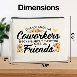 YeleY Funny Coworker Gifts for Women, Friendship Makeup Bag for Colleagues Friends Work Besties BFF, Best Friend Cosmetic Bag, Coworker Friends Makeup Zipper Pouch