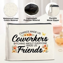 YeleY Funny Coworker Gifts for Women, Friendship Makeup Bag for Colleagues Friends Work Besties BFF, Best Friend Cosmetic Bag, Coworker Friends Makeup Zipper Pouch