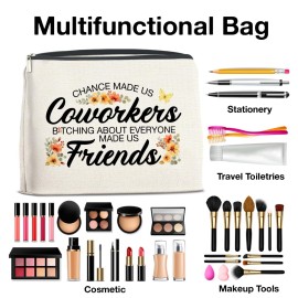 YeleY Funny Coworker Gifts for Women, Friendship Makeup Bag for Colleagues Friends Work Besties BFF, Best Friend Cosmetic Bag, Coworker Friends Makeup Zipper Pouch