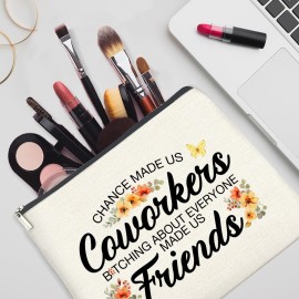 YeleY Funny Coworker Gifts for Women, Friendship Makeup Bag for Colleagues Friends Work Besties BFF, Best Friend Cosmetic Bag, Coworker Friends Makeup Zipper Pouch