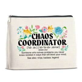 YeleY Chaos Coordinator Makeup Bag Gifts, Thank You Gifts for Mom Sister Boss Lady Coworker Friend Teacher, Appreciation Gift Cosmetic Bag