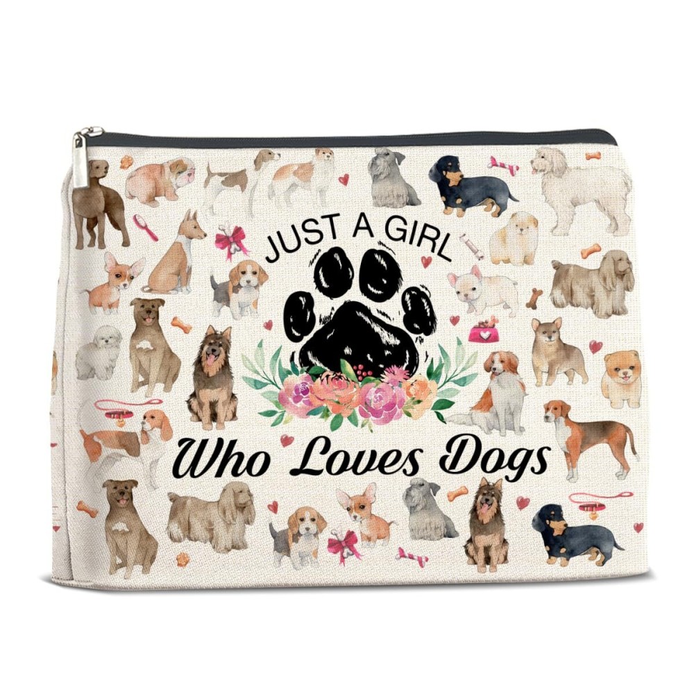 YeleY Funny Dog Lovers Gifts Dog Makeup Bag Gifts for Dog Owner Dog Mom Cosmetic Makeup Bag Christmas Birthday Gift for Teen Girls Sister BFF Bestie Daughter