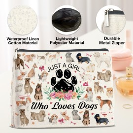 YeleY Funny Dog Lovers Gifts Dog Makeup Bag Gifts for Dog Owner Dog Mom Cosmetic Makeup Bag Christmas Birthday Gift for Teen Girls Sister BFF Bestie Daughter