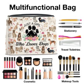 YeleY Funny Dog Lovers Gifts Dog Makeup Bag Gifts for Dog Owner Dog Mom Cosmetic Makeup Bag Christmas Birthday Gift for Teen Girls Sister BFF Bestie Daughter