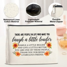 YeleY Friend Gifts for Women Girls, Friendship Makeup Bag Gifts for Bestie Sister BFF, Gift for Best Friend Cosmetic Bag, Fabulous Friend Zipper Pouch
