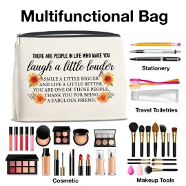 YeleY Friend Gifts for Women Girls, Friendship Makeup Bag Gifts for Bestie Sister BFF, Gift for Best Friend Cosmetic Bag, Fabulous Friend Zipper Pouch