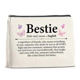YeleY Bestie Gifts, Friendship Makeup Bag Gifts for Women Friends Soul Sister BFF Bestie, Best Friends Cosmetic Bag Pouch
