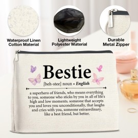 YeleY Bestie Gifts, Friendship Makeup Bag Gifts for Women Friends Soul Sister BFF Bestie, Best Friends Cosmetic Bag Pouch