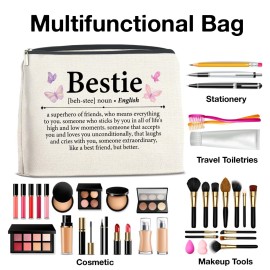 YeleY Bestie Gifts, Friendship Makeup Bag Gifts for Women Friends Soul Sister BFF Bestie, Best Friends Cosmetic Bag Pouch