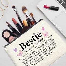 YeleY Bestie Gifts, Friendship Makeup Bag Gifts for Women Friends Soul Sister BFF Bestie, Best Friends Cosmetic Bag Pouch