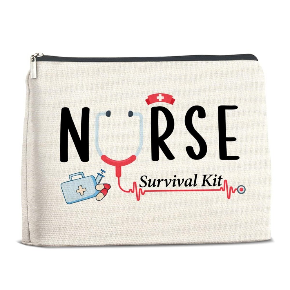 YeleY Nurse Gifts for Women, Nurse Makeup Bag Gift for Nursing Student Nurse Nurse Accessories New Nurse, Nurse Survival Kit Cosmetic Makeup Bag, Nursing Gift Zipper Pouch