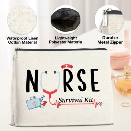 YeleY Nurse Gifts for Women, Nurse Makeup Bag Gift for Nursing Student Nurse Nurse Accessories New Nurse, Nurse Survival Kit Cosmetic Makeup Bag, Nursing Gift Zipper Pouch