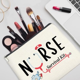 YeleY Nurse Gifts for Women, Nurse Makeup Bag Gift for Nursing Student Nurse Nurse Accessories New Nurse, Nurse Survival Kit Cosmetic Makeup Bag, Nursing Gift Zipper Pouch