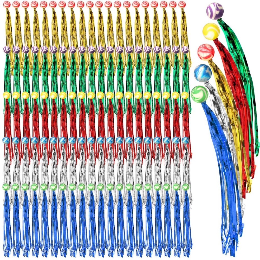 Leyndo 200 Pcs Comet Balls Rubber Bouncy Balls Bulk with Colorful Streamers Mini Ball with Tail for Birthday Party Favors Piata Goodie Bag Stuffers, Assorted Colors