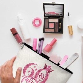 GREOXG 60th Birthday Gift, Pink Fabulous Makeup Bag for Women, Sisters, Moms, Friends - B14