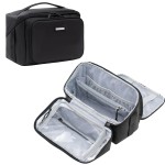 Everfun Compact Toiletry Bag for Men and Women Traveling, Wide Open Shaving Dopp Kit, Water Resistant Makeup Organizer Hygiene Bag with Wet Dry Compartment - Black, Small