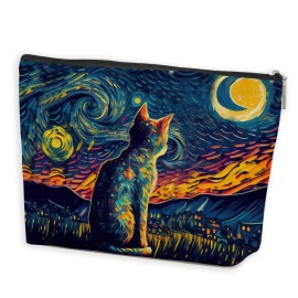 Reusable Cute Cat Makeup Bag - Cat Lover Gifts for Women Teens Girls Mom Best Friend Sister - Zipper Pouch Bag Accessories for Travel, Birthday, Christmas