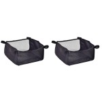 ibasenice Stroller Storage Basket - 2PCS Baby Stroller Basket Nappy Storage Pouch Baby Stroller Bottom Basket Under Case Storage Bags Stroller Accessories