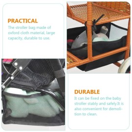 ibasenice Stroller Storage Basket - 2PCS Baby Stroller Basket Nappy Storage Pouch Baby Stroller Bottom Basket Under Case Storage Bags Stroller Accessories