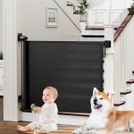 Retractable Baby Gates for Stairs No Drill, PRObebi Retractable Dog Gate Indoor Extends to 54 Wide 34 Tall, Child Gates for Doorways, Stair Gate Use for Outdoor, Hallways, Doorways, Deck, Porch