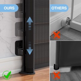 Retractable Baby Gates for Stairs No Drill, PRObebi Retractable Dog Gate Indoor Extends to 54 Wide 34 Tall, Child Gates for Doorways, Stair Gate Use for Outdoor, Hallways, Doorways, Deck, Porch