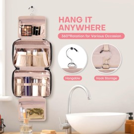 BALULHG Travel Toiletry Bag for Women with Hanging Hook Traveling Essentials Organizer Water-Resistant Hanging Makeup and Toiletry Bag for Cosmetic Toiletries Make-Up,039-Small-Black