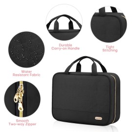 BALULHG Travel Toiletry Bag for Women with Hanging Hook Traveling Essentials Organizer Water-Resistant Hanging Makeup and Toiletry Bag for Cosmetic Toiletries Make-Up,039-Small-Black