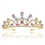 Princess Crown Halloween Cosplay Bridal Wedding Crystal Hair Tiara Sparkle Gold Crown Rapunzel Tiara for Women Girls Costume Accessories Birthday Gift