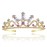 Princess Crown Halloween Cosplay Bridal Wedding Crystal Hair Tiara Sparkle Gold Crown Rapunzel Tiara for Women Girls Costume Accessories Birthday Gift
