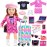 ARTST 18 inch Doll Clothes Accessories Girl Suitcase Luggage Travel Set-Doll Clothing Hat Handbag Sunglasses Camera Computer Passport Cell Phone for Christmas Birthday(NO Doll)