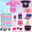 ARTST 18 inch Doll Clothes Accessories Girl Suitcase Luggage Travel Set-Doll Clothing Hat Handbag Sunglasses Camera Computer Passport Cell Phone for Christmas Birthday(NO Doll)