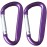 Cute Carabiner Clip, 3 Aluminum Alloy Caribeener D Ring, Spring Snap Hook for Keychain Clip(2pack Purple)