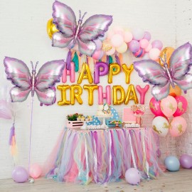 6 Pieces Butterfly Balloons, Purple Butterfly Foil Mylar Balloons,Butterfly Baby Shower Decoration for Butterfly Themed Party Wedding Birthday Party Baby Shower Decorations Supplies(Purple)
