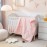 PINNKKU 3-Piece Crib Bedding Set for Boy Girls, Includes Skirt, Blanket and Sheet, Baby Bedding, Pintuck Pinch Pleat Pink