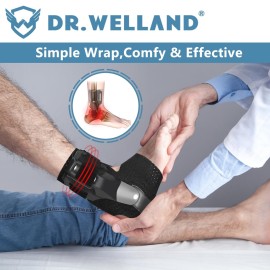 Dr.Welland Ankle Brace with Side Stabilizers -Adjustable Ankle Support for Sprains, Sports Injuries, Plantar Fasciitis, Injury Recovery, Best Ankle Support for Running, Basketball, Volleyball (Large) Dr.Welland Ankle Brace with Side Stabilizers -Adjustable Ankle Support for Sprains, Sports Injuries, Plantar Fasciitis, Injury Recovery, Best Ankle Support for Running, Basketball, Volleyball (Large)