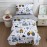 NTBED 4 Pieces Construction Toddler Bedding Set for Baby Boys,Tree Truck Vehicles Excavator Cars Printed, Includes Comforter, Flat Sheet, Fitted Sheet and Pillowcase,Light Grey