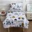 NTBED 4 Pieces Construction Toddler Bedding Set for Baby Boys,Tree Truck Vehicles Excavator Cars Printed, Includes Comforter, Flat Sheet, Fitted Sheet and Pillowcase,Light Grey