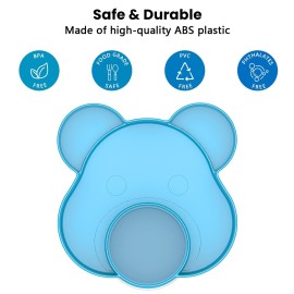 Car Seat Tray - Convert Cup Holder to Snacks, Toys Tray for Kids Travel, 360 Rotatable (Blue)