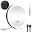 JJhxr LED 10X Travel Magnifying Mirror with Lights, Rechargeable 10X Travel Magnified Mirror, 4inch Pocket Makeup Magnification 3 Color Dimmable with Suction Cups and Scissors