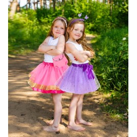 Teuevayl Little Girls Dress Up Clothes for Toddler, Princess Skirt Costume Set with Princess Gloves Crown Wings, Kids\' Dress Up Pretend Play Toys Gift for 3 4 5 6 Girls