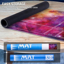 Biouai MTG Playmat for Magic The Gathering Play Mat, Stitched Playing Mat with Tube Case for MTG Card Game Playing (Purple Starry)