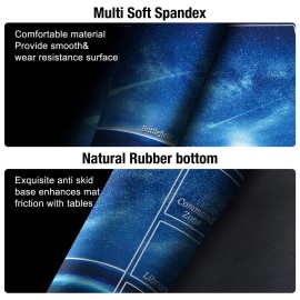 Biouai MTG Playmat for Magic The Gathering Play Mat, Stitched Playing Mat with Tube Case for MTG Card Game Playing (Purple Starry)