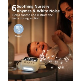 HEYVALUE Nasal Aspirator for Baby, Hospital Grade Nose Sucker with 9 Levels Suction, Night Light and Nursery Rhyme Soothing Function, Electric Nose Suction for Baby with Food-Grade Silicone Tips