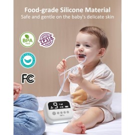 HEYVALUE Nasal Aspirator for Baby, Hospital Grade Nose Sucker with 9 Levels Suction, Night Light and Nursery Rhyme Soothing Function, Electric Nose Suction for Baby with Food-Grade Silicone Tips