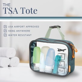 Toiletry Bag Kit Set: Hanging Travel Toiletry Bag + 311 TSA Cosmetic Liquid Bag + Ultralight Accessory Organizer Pouch (Green)