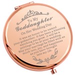 WSNANG to My Goddaughter On Wedding Day Gift Compact Makeup Mirror Godmother to Bride Gift Pocket Mirror (Goddaughter Her Mirror)