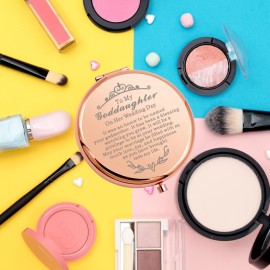WSNANG to My Goddaughter On Wedding Day Gift Compact Makeup Mirror Godmother to Bride Gift Pocket Mirror (Goddaughter Her Mirror)