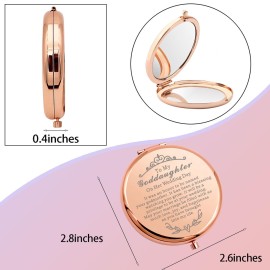 WSNANG to My Goddaughter On Wedding Day Gift Compact Makeup Mirror Godmother to Bride Gift Pocket Mirror (Goddaughter Her Mirror)